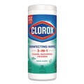 Hand Wipes | Clorox 01593 7 in. x 8 in. 1-Ply Disinfecting Wipes - Fresh Scent, White (35/Canister) image number 0