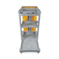 Cleaning Carts | Boardwalk 3485204 22 in. x 44 in. x 38 in. 4 Shelves 1 Bin Plastic Janitor's Cart - Gray image number 2