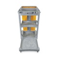 Cleaning Carts | Boardwalk JC1945SBWK23 22 in. x 44 in. x 38 in. 4 Shelves 1 Bin Plastic Janitor's Cart - Gray image number 2