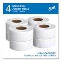  | Scott 3148 3.55 in. x 1000 ft. 2-Ply Essential JRT Jumbo Roll Septic Safe Tissue - White (4 Rolls/Carton) image number 1