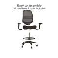 Office Chairs | Alera ALEKP46BME17 Kempton 26.57 to 33.62 Seat Height Fabric Mesh Task Stool Supports Up to 275 lbs. - Black Seat/Black Back/Black Base image number 5