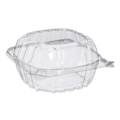 Food Trays, Containers, and Lids | Dart PET57PST1 5.86 in. x 3.11 in. ClearSeal Hinged-Lid Plastic Containers - Clear (500/Carton) image number 0