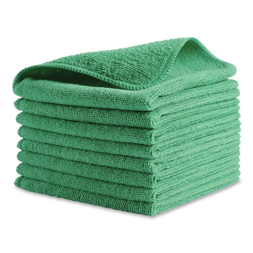 Cleaning Cloths | Rubbermaid Commercial 1820578 12 in. x 12 in. Microfiber Cleaning Cloths - Green (24/Pack) image number 0