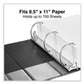 Binders | Universal UNV20706 11 in. x 8.5 in. 4 in. Capacity 3 Rings Deluxe Non-View D-Ring Binder with Label Holder - Black image number 4