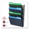 Desktop Organizers | Deflecto 73402 DocuPocket 13 in. x 4 in. 4 Sections Letter Size Stackable Four-Pocket Wall File - Smoke image number 9