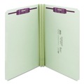 File Folders | Smead 19910 2 in. Expansion Recycled Pressboard Fastener Folders with Two SafeSHIELD Fasteners - Legal Size/Gray-Green (25/Box) image number 0