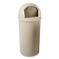 Trash & Waste Bins | Rubbermaid Commercial FG817088BEIG Marshal 25-Gallon Plastic Round Classic Container - Beige image number 2