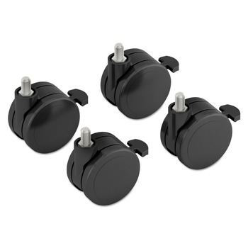 HON HHABCASTER 2 in. Wheel Grip Ring Stem Height-Adjustable Base Caster Add-On Kit - Black (4/Set)
