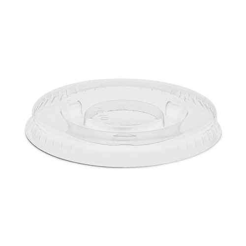  | Pactiv Corp. YLS1FR 0.5 oz. to 1 oz. Plastic Portion Cup Lid - Clear (2500/Carton) image number 0