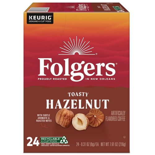 Coffee | Folgers 5000363978 Coffee K-Cups - Toasty Hazelnut (24/Box) image number 0