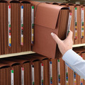 File Folders | Smead 71148 5.25 in. Expansion Legal Size Straight Tabs 1 Section Elastic Cord Closure Redrope End Tab Wallets - Redrope (10/Box) image number 5
