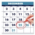 Bulletin Boards | House of Doolittle 3648 14-Month: Dec 2025 to Jan 2027 23.5 in. x 12 in. Horizontal Orientation Recycled Three-Month Format Wall Calendar - White Sheets image number 2