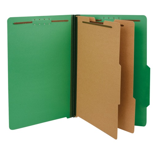Back to School Sale | Universal UNV10312 Six-Section Pressboard Classification Folders - Legal, Emerald Green (10/Box) image number 0
