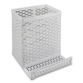 Desktop Organizers | Artistic ART20014WH Urban Collection 3.5 in. x 3.5 in. Perforated Steel Punched Metal Pencil Cup/Cell Phone Stand - White image number 1