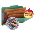 File Folders | Smead 19097 Pressboard Eight-Section Top Tab Classification Folders - Legal, Green (10/Box) image number 1