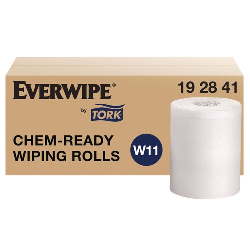 Hand Wipes | Tork 192841 1-Ply 12 x 12 Chem-Ready Wiping Rolls - White (6/Carton) image number 0