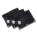 Binders | Charles Leonard 76356 11 in. x 9 in. Two-Pocket Binder-Insertable Pencil Pouch with Mesh Front - Black (6/Pack) image number 1