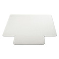 Office Chair Mats | Deflecto CM13233 45 x 53 DuraMat Moderate Use Wide Lipped Chair Mat for Low Pile Carpet - Clear image number 3