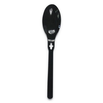 Wego 54101100 Polystyrene Spoon - Black (1000/Carton)