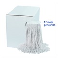 Just Launched | Boardwalk BWK224CCT 24 oz. Cotton Premium Cut-End Wet Mop Heads - White (12/Carton) image number 7