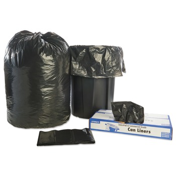 Stout by Envision T3860B15 38 in. x 60 in. 1.5 mil. 60 Gallon Total Recycled Content Plastic Trash Bags - Brown/ Black (100/Carton)