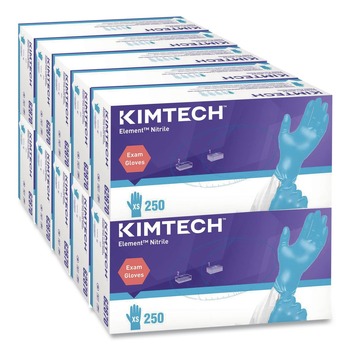DISPOSABLE GLOVES | Ansell 62870 Kimtech Element Nitrile Exam Gloves - X-Small, Blue (2500/Carton)