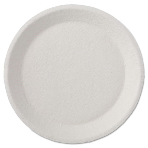 Food Trays, Containers, and Lids | Chinet 21040 Savaday 250/Carton 10.5 in. dia., 5-Compartment, Molded Fiber Dinnerware - White image number 0