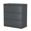 Office Filing Cabinets & Shelves | Alera 25491 36 in. x 18.63 in. x 40.25 in. 3 Legal/Letter/A4/A5 Size Lateral File Drawers - Charcoal image number 1