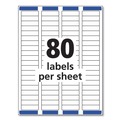 Copy & Printer Paper | Avery 05167 0.5 in. x 1.75 in. Easy Peel Address Labels with Sure Feed Technology for Laser Printers - White (80/Sheet, 100 Sheets/Box) image number 1