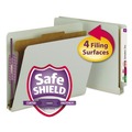 Just Launched | Smead 26800 End Tab Pressboard Classification Folders with Four SafeSHIELD Fasteners - Letter, Gray-Green (10/Box) image number 1