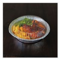 Food Trays, Containers, and Lids | Boardwalk BWKROUND7CLID 7 in. Plastic Dome Lids for Aluminum Round To-Go Containers - Clear (500/Carton) image number 3