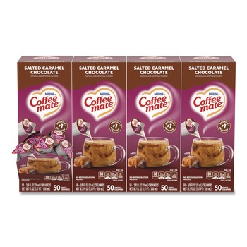 Coffee-Mate 12314294 0.38 oz Mini Cups Liquid Coffee Creamer - Salted Caramel Chocolate (200/Carton)