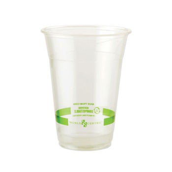 World Centric CPCS16 16 oz PLA Plastic Cold Cups - Clear (1000/Carton)