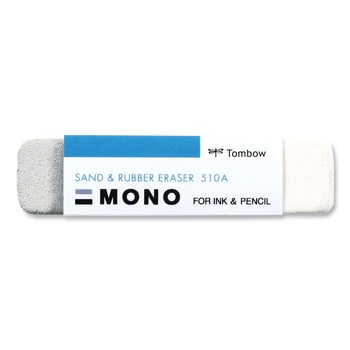 Tombow Mono 57302 Rectangular Block Sand and Rubber Eraser for Pencil/Ink Marks - White/Medium