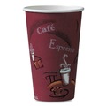  | SOLO 316SI-0041 16 oz. Paper Hot Drink Cups in Bistro Design - Maroon (1000/Carton) image number 1