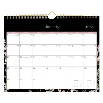 Blue Sky BLS139941 11 in. x 8.75 in. 12-Month (Jan-Dec 2026) Neveah Monthly Wall Calendar - White/Black/Pink Sheets