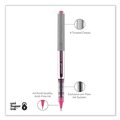 Pens | uni-ball 60384 VISION 0.7 mm Stick Roller Ball Pen - Pink Ink/Silver/Pink/Clear Barrel/Fine (1-Dozen) image number 3