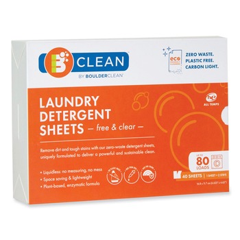  | Boulder Clean 607476EA Laundry Detergent Sheets - Free and Clear (40/Pack)