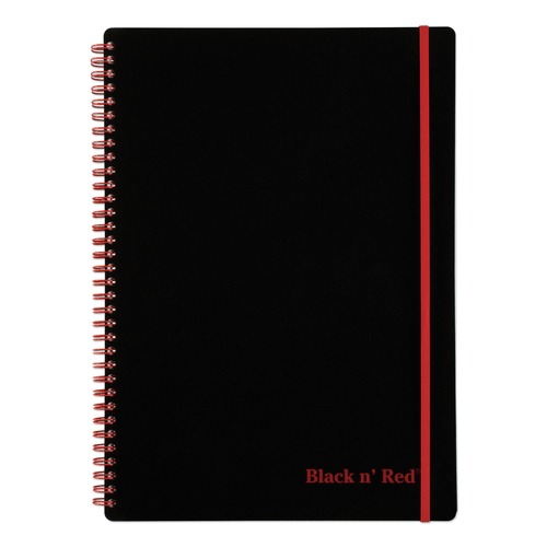 Back to School Sale | Black n' Red E67008 11.75 in. x 8.25 in. Sheets Wide/Legal Rule 1-Subject SCRIBZEE Compatible Flexible Cover Twinwire Notebooks - Black/Red Cover image number 0