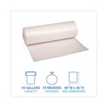Trash Bags | Boardwalk V8046ENKR01 40 in. x 46 in. 45 gal. 19 mic High-Density Can Liners - Natural (150/Carton) image number 4