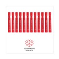Permanent Markers | Universal UNV07052 Broad Chisel Tip Permanent Marker - Red (1 Dozen) image number 3