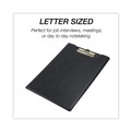 Back to School Sale | Samsill 71410 Value Inside Front Pocket Brass Clip Heavyweight Sealed Vinyl Padfolio - Black image number 2