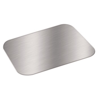 Handi-Foil HFA 4045L 6.25 in. x 8.37 in. Foil Laminated Board Lid for Take Out Containers - White/Silver (500/Carton)