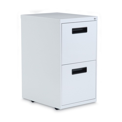 Office Filing Cabinets & Shelves | Alera ALEPAFFLG 14.96 in. x 19.29 in. x 27.75 in. 2 Legal/Letter-Size File Drawers Left or Right File Pedestal - Light Gray image number 0