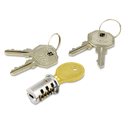 Office Filing Cabinets & Shelves | Alera ALEKC501111 Lock Core Set for Metal File Pedestals - Chrome (1-Set) image number 0