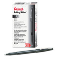 Pens | Pentel R100-A Rolling Writer Medium 0.8 millimeter Stick Rollerball Pen - Black Ink/Barrel (1-Dozen) image number 0