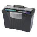 File Folders | Storex 61510U01C 14.5 in. x 10.5 in. x 12 in. Portable Letter/Legal Filebox with Organizer Lid - Black image number 1