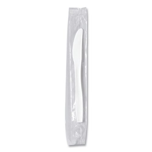 Cutlery | SOLO MOW2-0007 Individually Wrapped Regal Mediumweight Plastic Cutlery Knife - White (1000/Carton) image number 0