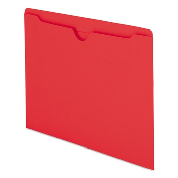 Smead 75509 Straight Tab Colored File Jackets with Reinforced Double-Ply Tab - Letter, Red (100/Box)