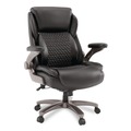 Office Chairs | Alera ALELT42B49-ES 19.49 in. - 22.44 in. Seat Height Leithen Bonded Leather Big and Tall Midback Chair Supports 400 lbs - Black Seat/Back, Silver Base image number 0